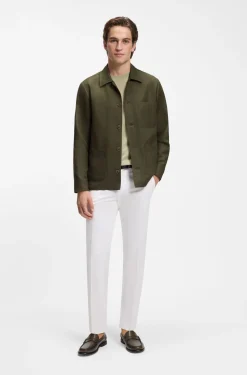 Relaxed-Fit Overshirt aus unifarbenem Twill