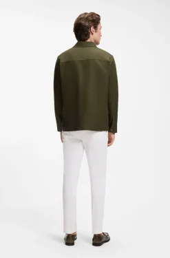 Relaxed-Fit Overshirt aus unifarbenem Twill