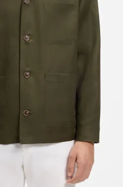 Relaxed-Fit Overshirt aus unifarbenem Twill