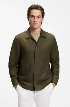 Relaxed-Fit Overshirt aus unifarbenem Twill