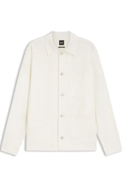 Relaxed-Fit Overshirt aus unifarbenem Twill