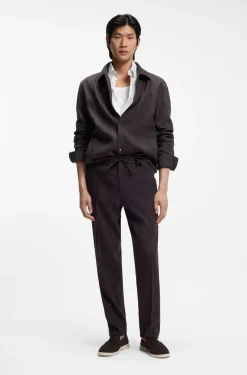 Relaxed-Fit Overshirt aus waschmaschinenfestem Tech-Leinen