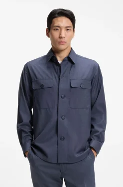 Relaxed-Fit Overshirt aus waschmaschinenfester AirWool
