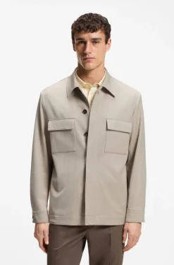 Relaxed-Fit Overshirt aus Woll-Mix