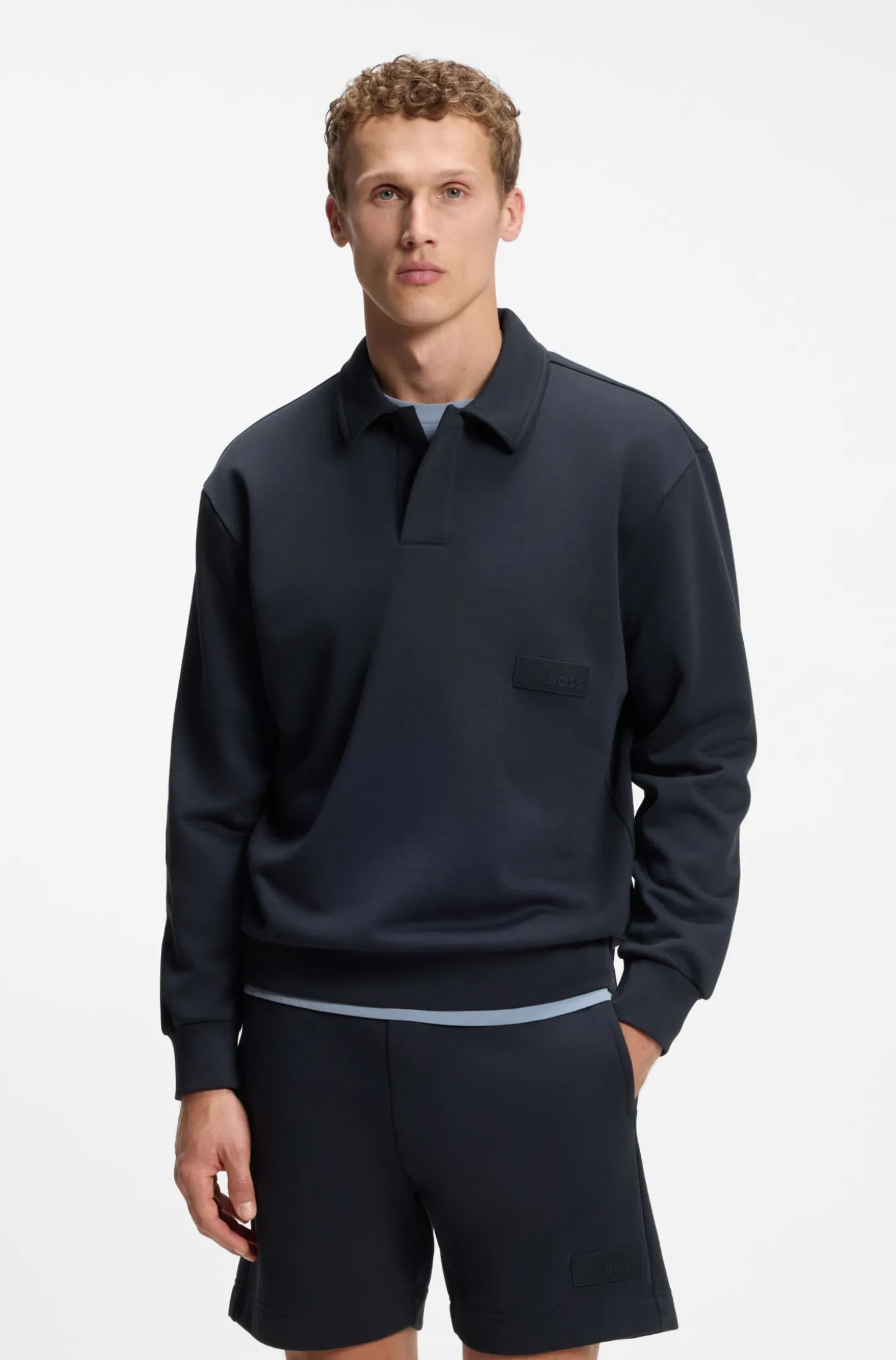 Relaxed-Fit Polo-Sweatshirt aus French Terry