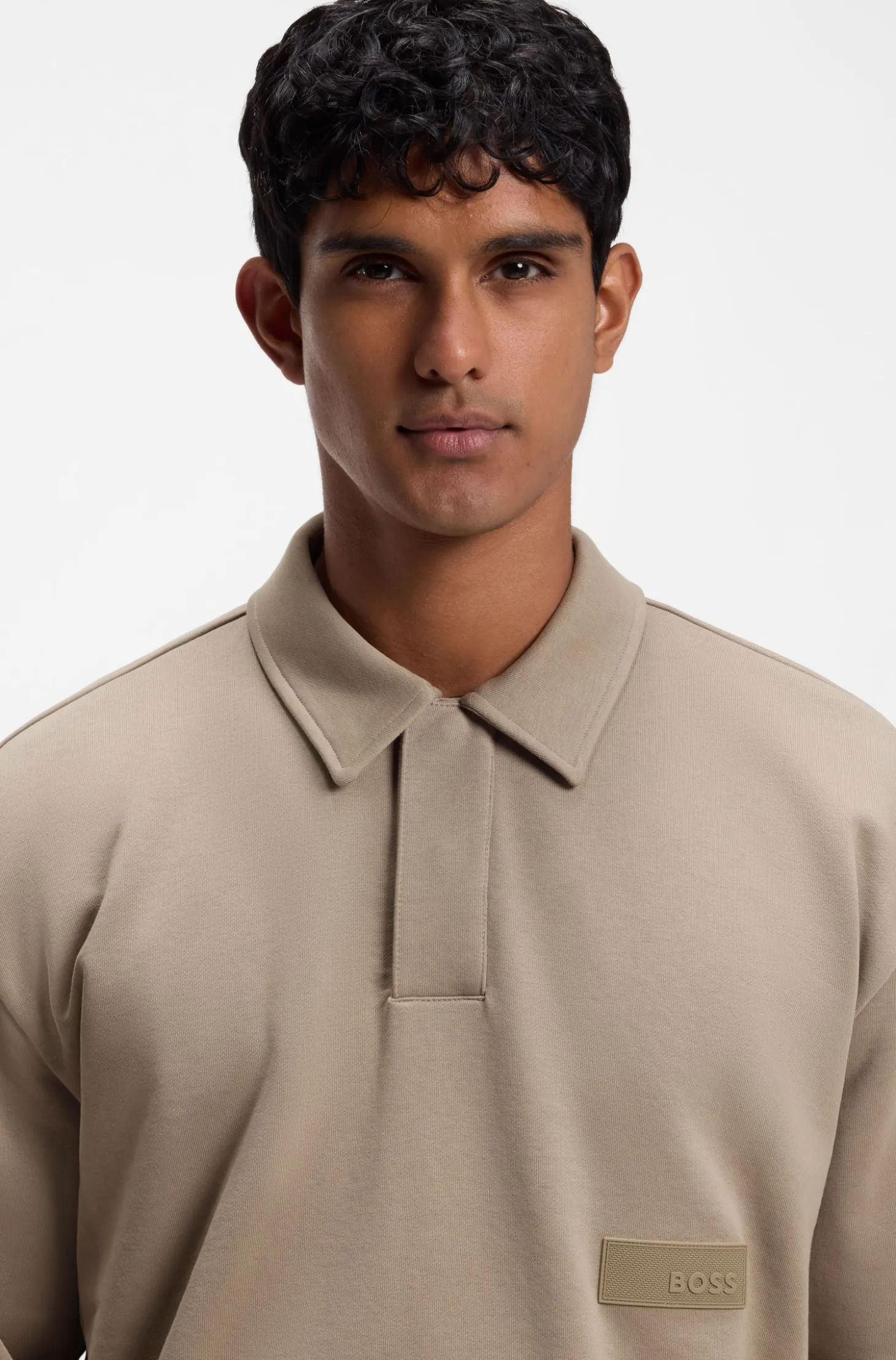 Relaxed-Fit Polo-Sweatshirt aus French Terry