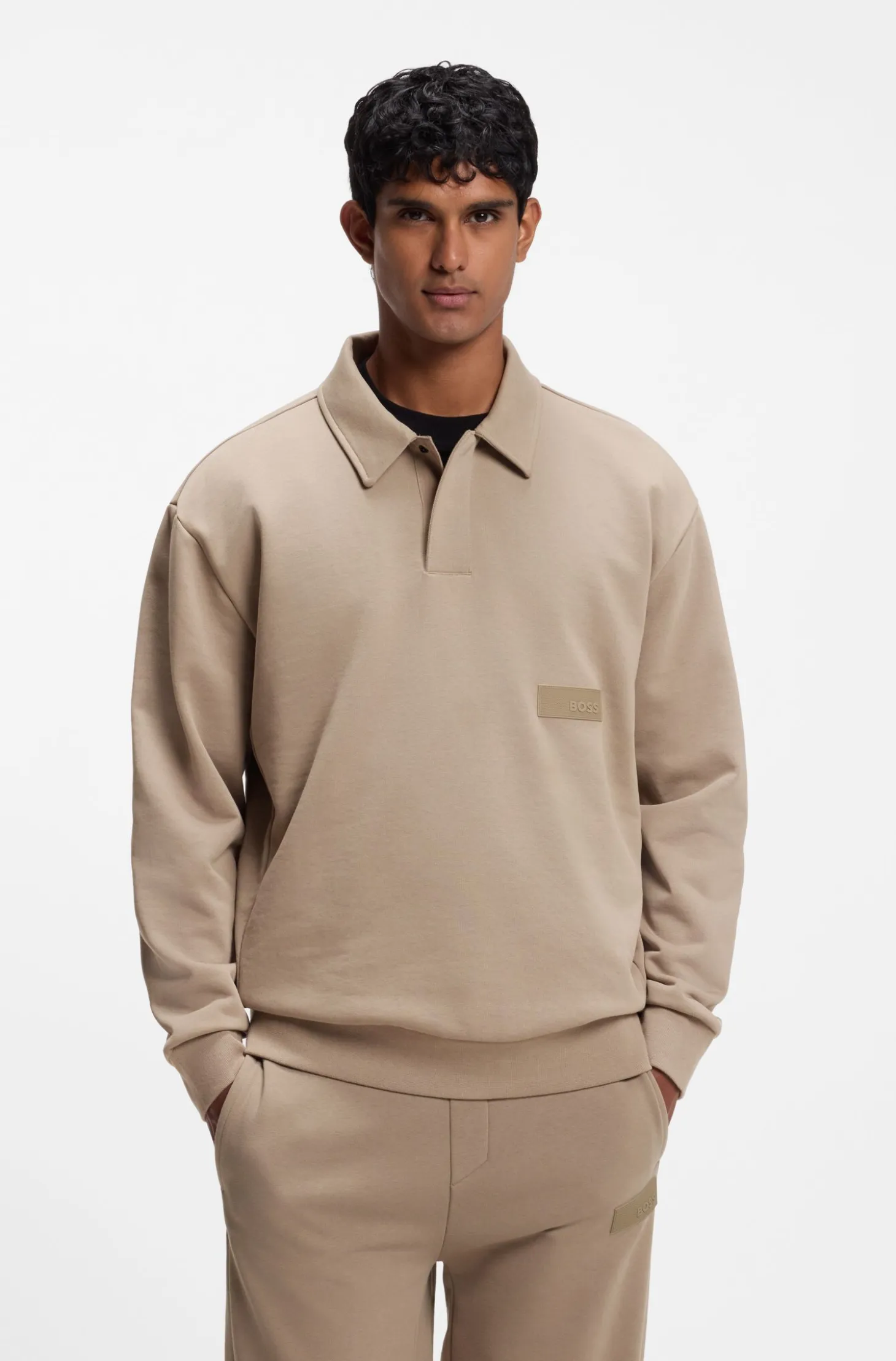 Relaxed-Fit Polo-Sweatshirt aus French Terry
