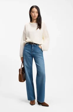 Relaxed-Fit Pullover aus Baumwolle mit Mesh-Struktur