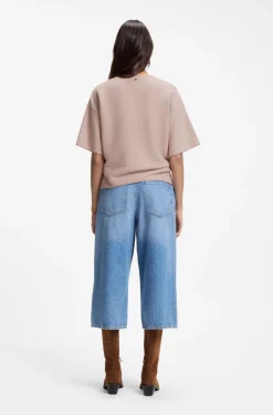Relaxed-Fit Pullover aus Baumwolle mit Schurwolle