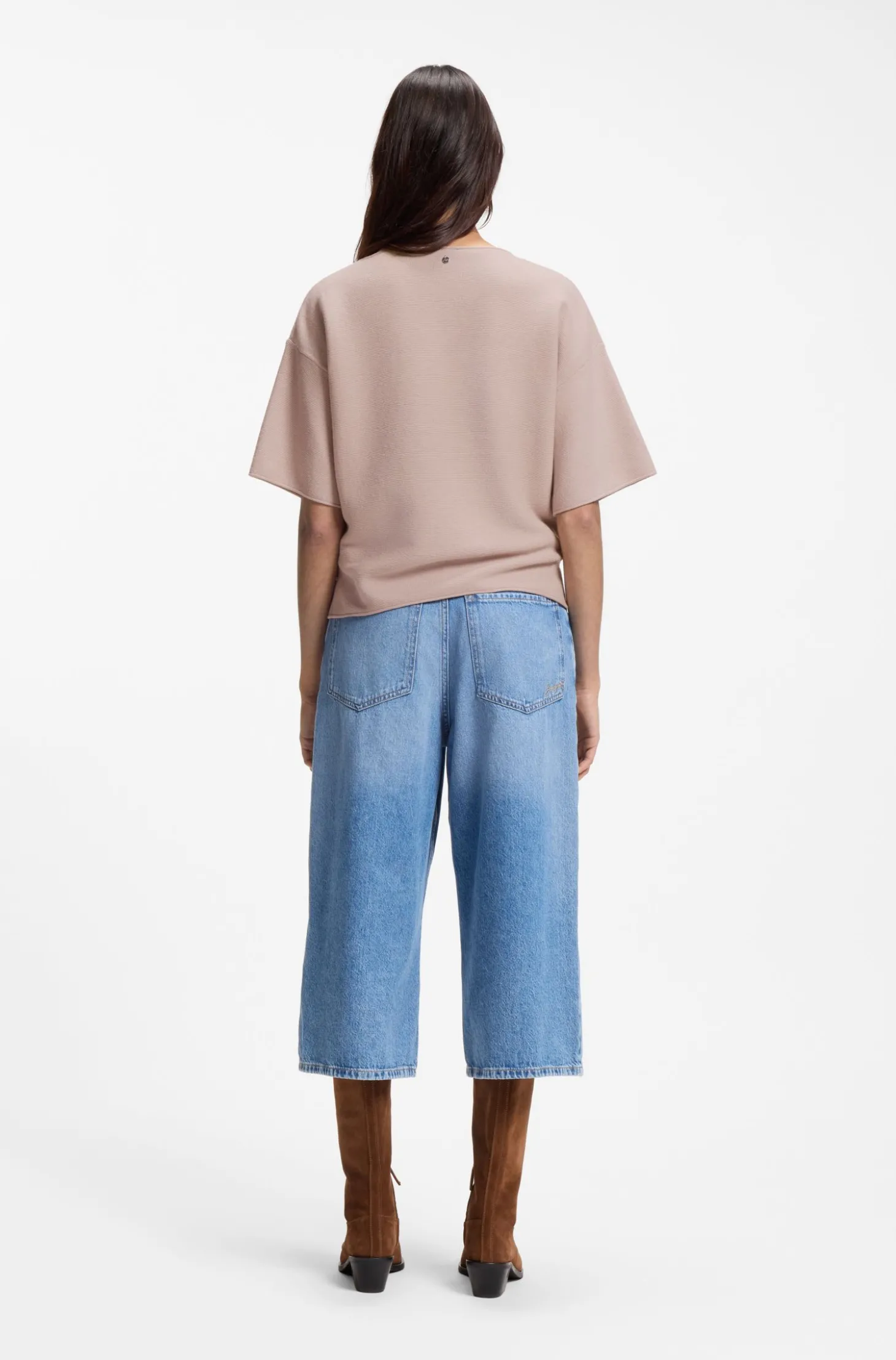 Relaxed-Fit Pullover aus Baumwolle mit Schurwolle