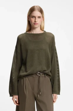 Relaxed-Fit Pullover aus Baumwolle mit Mesh-Struktur
