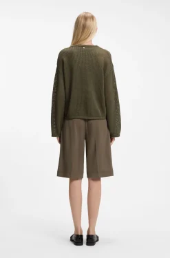 Relaxed-Fit Pullover aus Baumwolle mit Mesh-Struktur