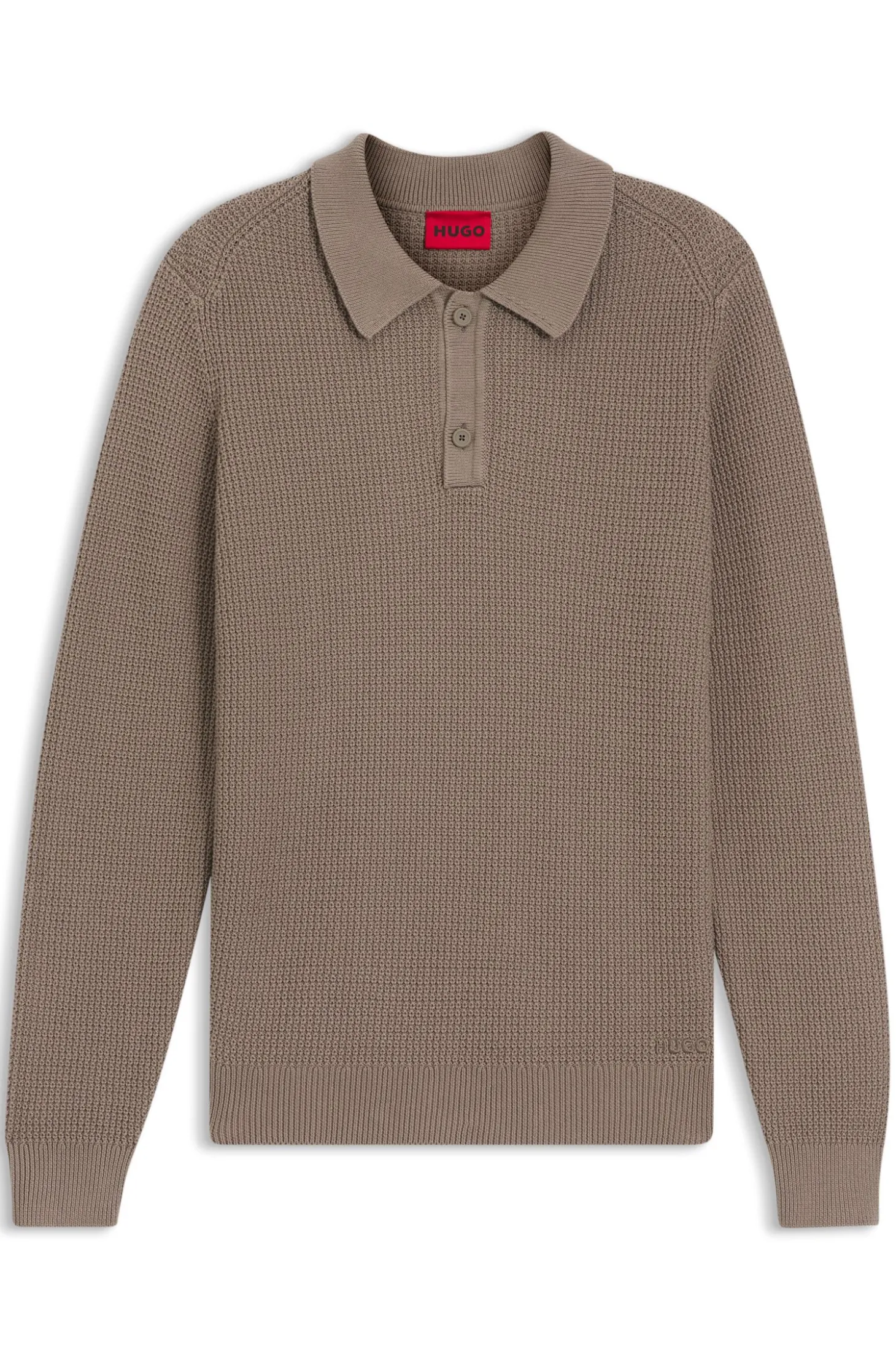 Relaxed-Fit Pullover aus strukturierter Baumwolle mit Polokragen