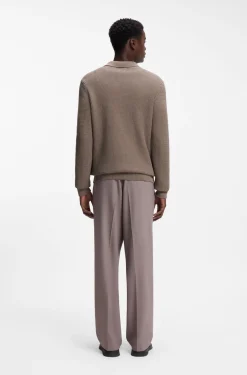 Relaxed-Fit Pullover aus strukturierter Baumwolle mit Polokragen