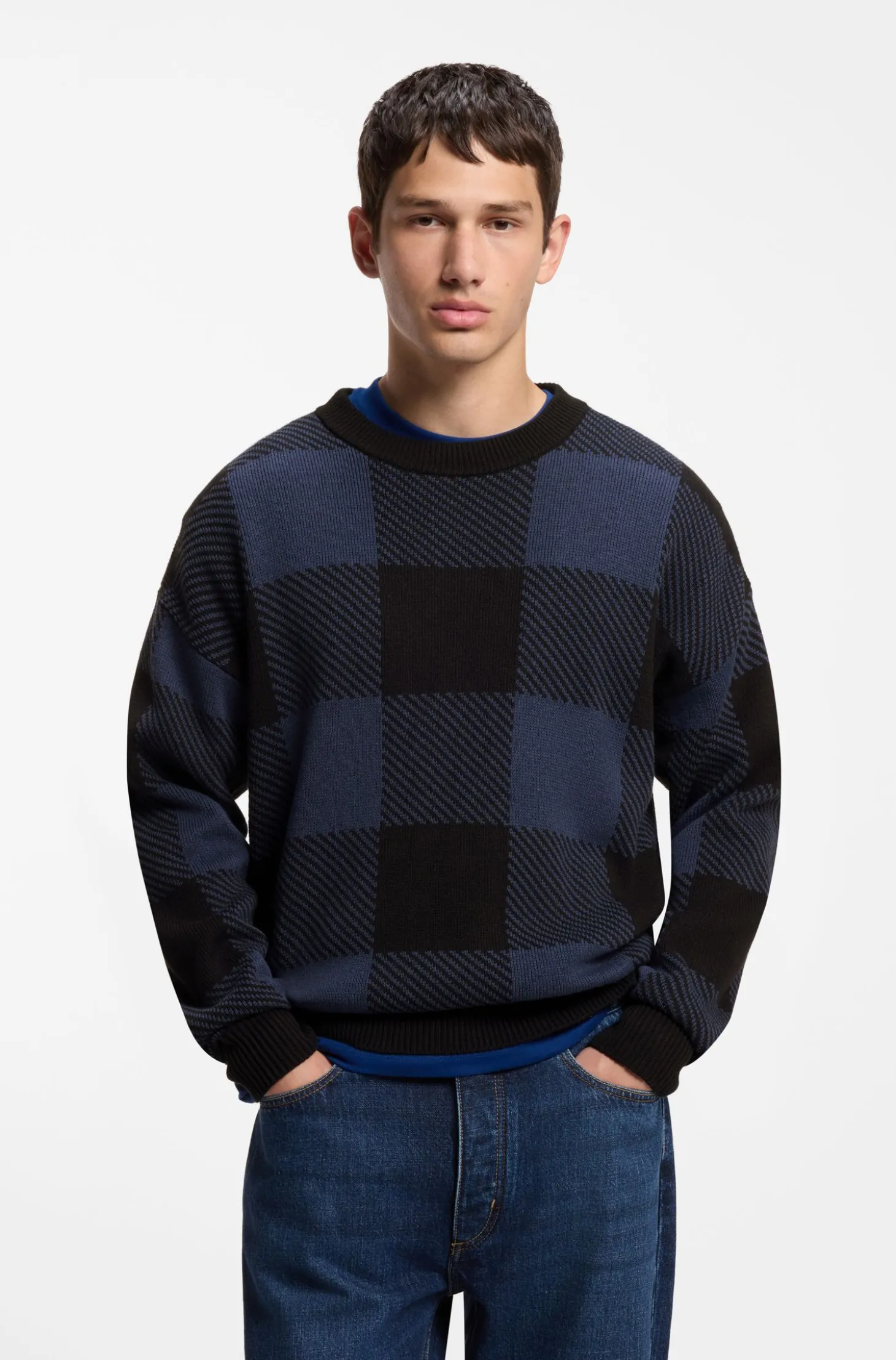 Relaxed-Fit Pullover mit Buffalo-Karo