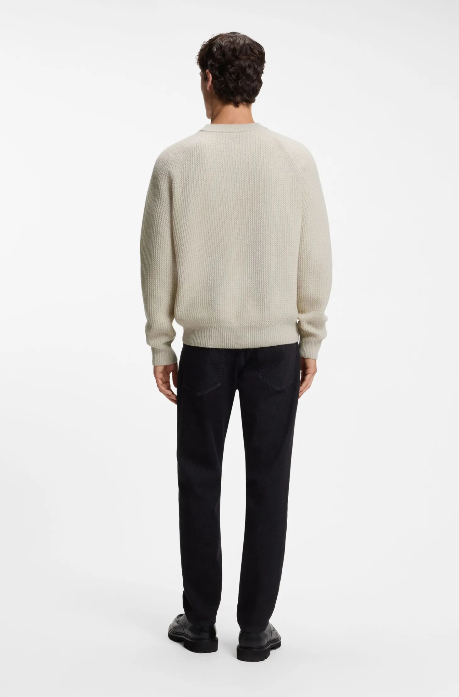 Relaxed-Fit Pullover mit gerippter Zickzack-Struktur