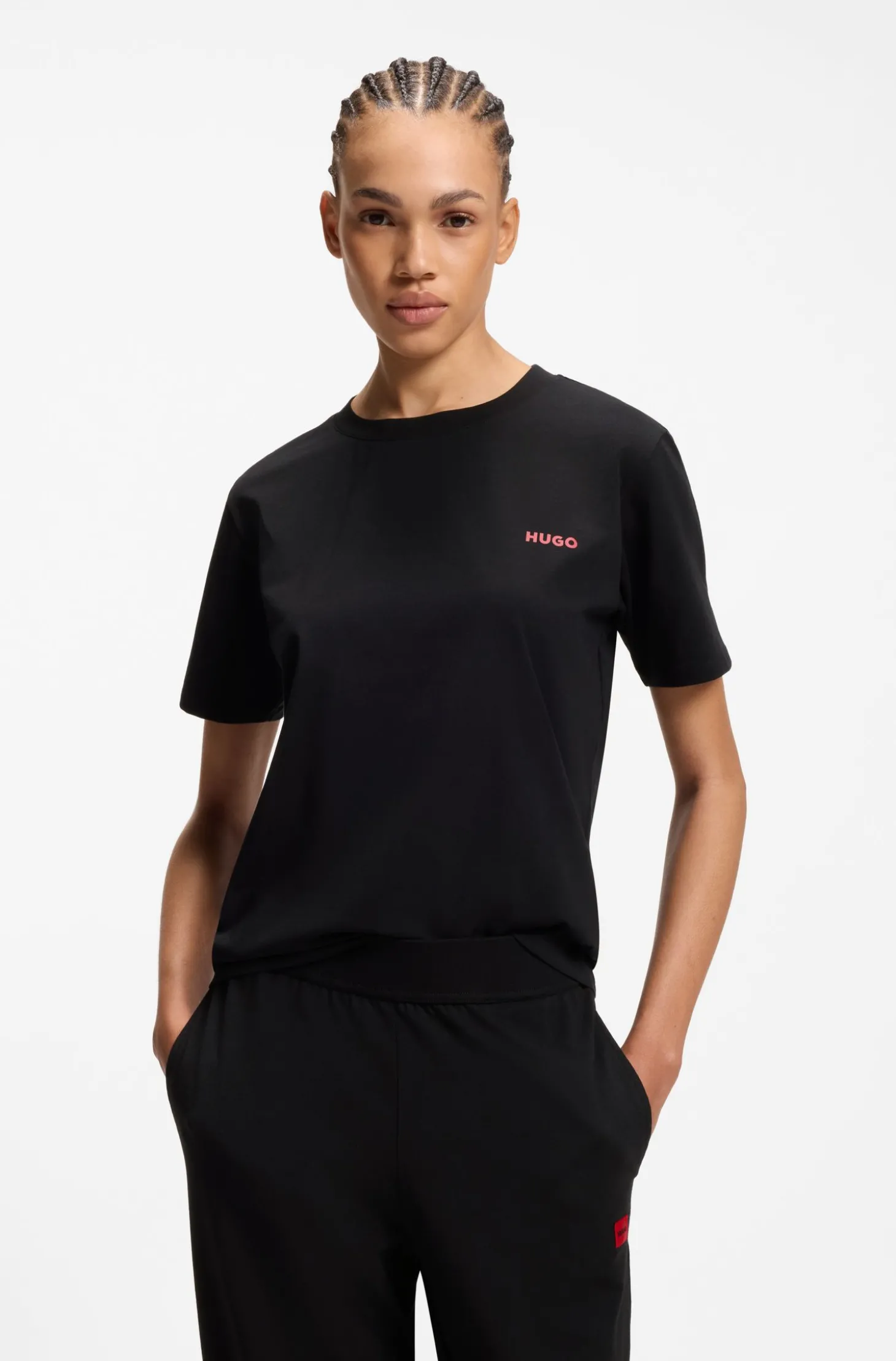 Relaxed-Fit Pyjama-Top aus Stretch-Baumwolle