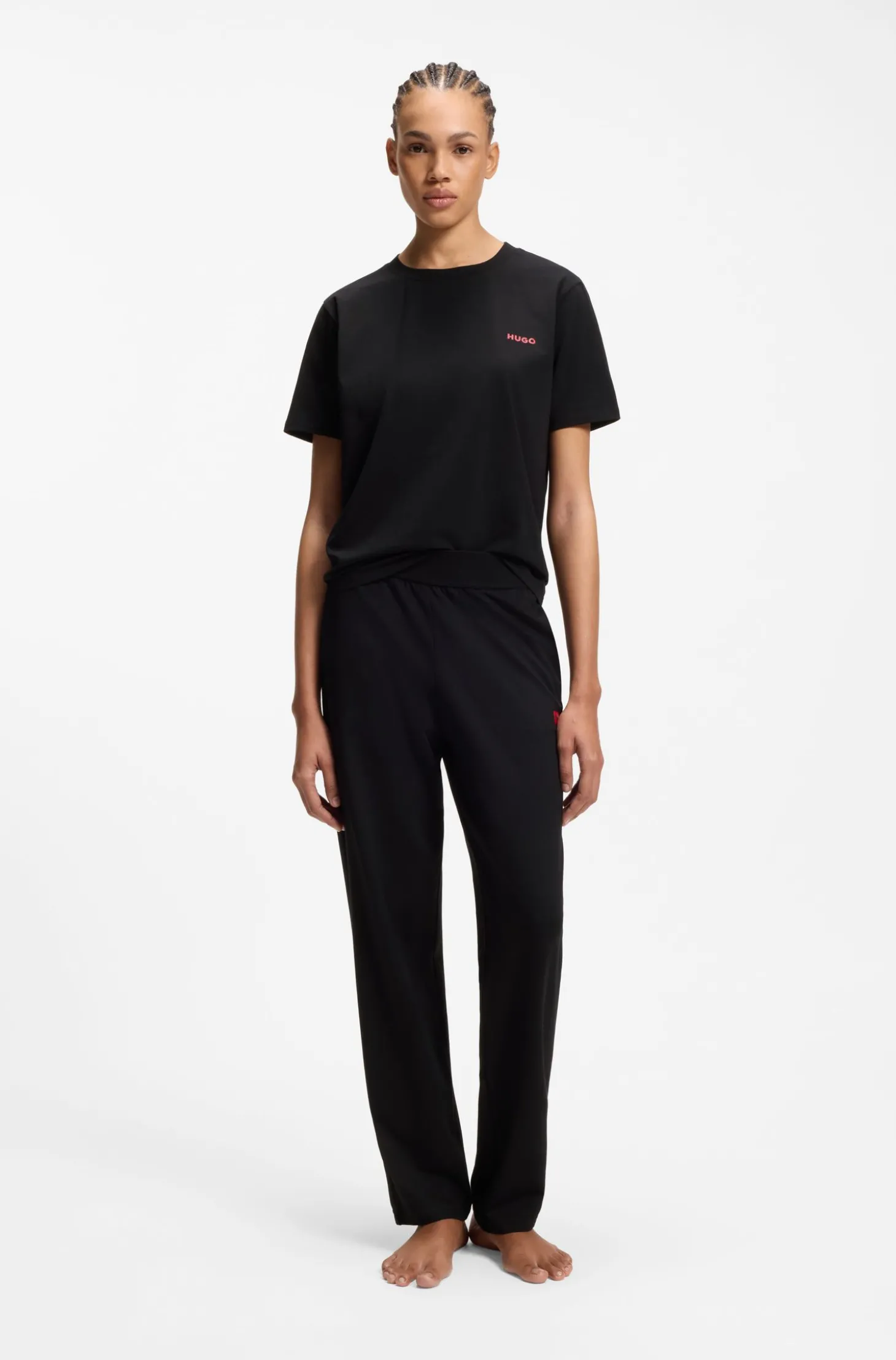 Relaxed-Fit Pyjama-Top aus Stretch-Baumwolle
