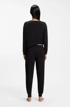 Relaxed-Fit Pyjama-Top aus Stretch-Jersey mit Logo-Print