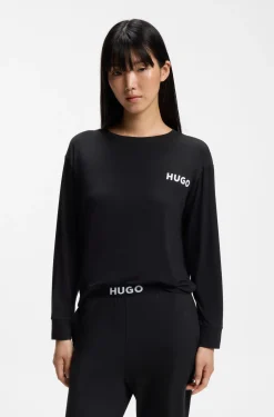 Relaxed-Fit Pyjama-Top aus Stretch-Jersey mit Logo-Print