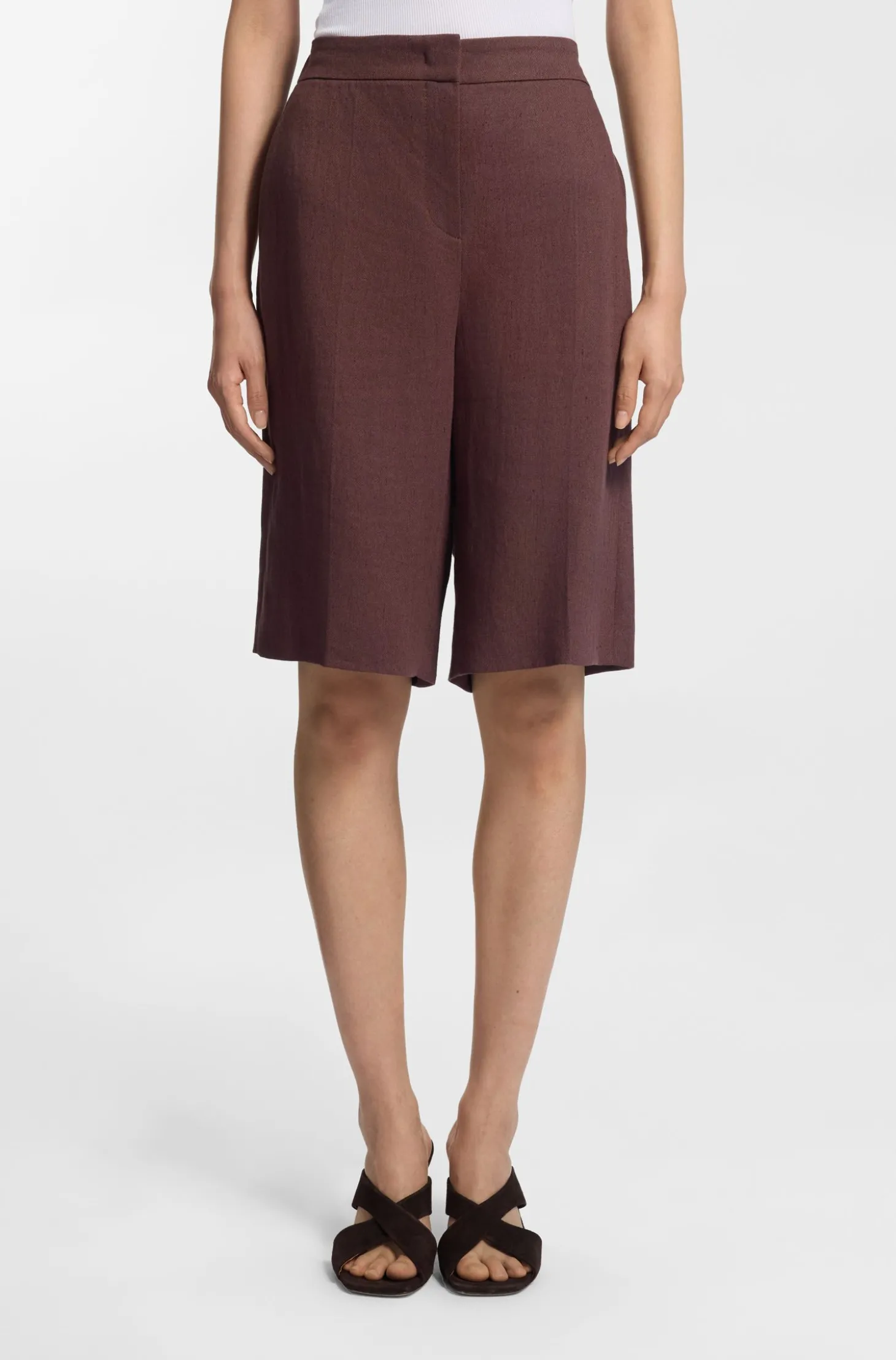 Relaxed-Fit Shorts aus Leinen-Mix