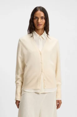 Relaxed-Fit Strickjacke aus Kaschmir mit gerippten Bündchen