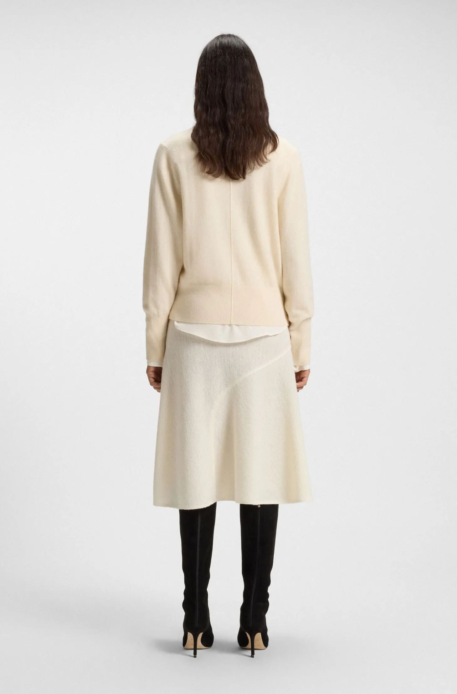 Relaxed-Fit Strickjacke aus Kaschmir mit gerippten Bündchen