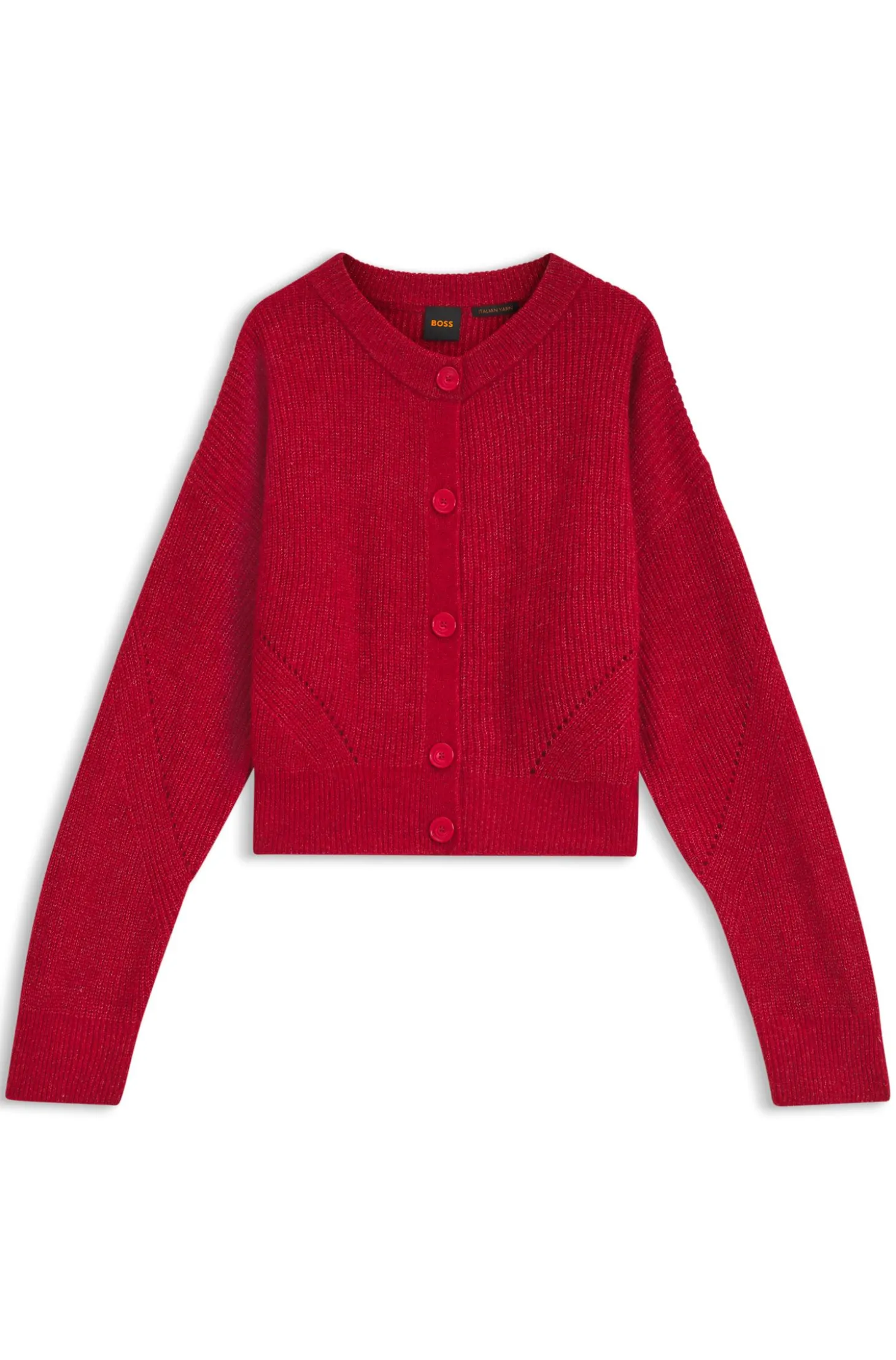 Relaxed-Fit Strickjacke mit Lochstrick-Details