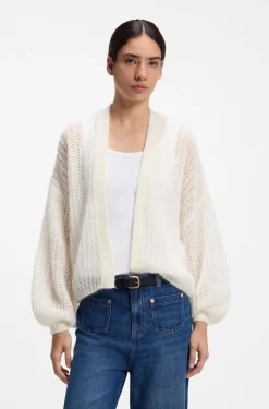 Relaxed-Fit Strickjacke mit offener Strickstruktur