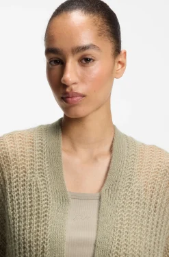 Relaxed-Fit Strickjacke mit offener Strickstruktur