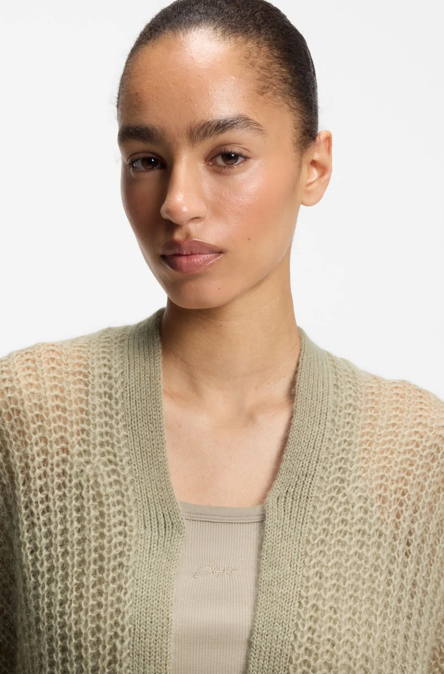 Relaxed-Fit Strickjacke mit offener Strickstruktur