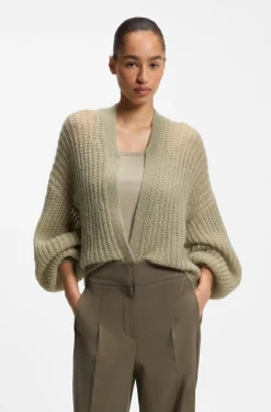 Relaxed-Fit Strickjacke mit offener Strickstruktur