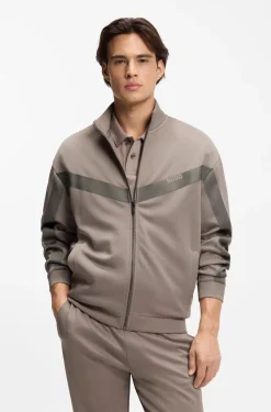 Relaxed-Fit Sweatjacke mit Reißverschluss und Chevron-Tape