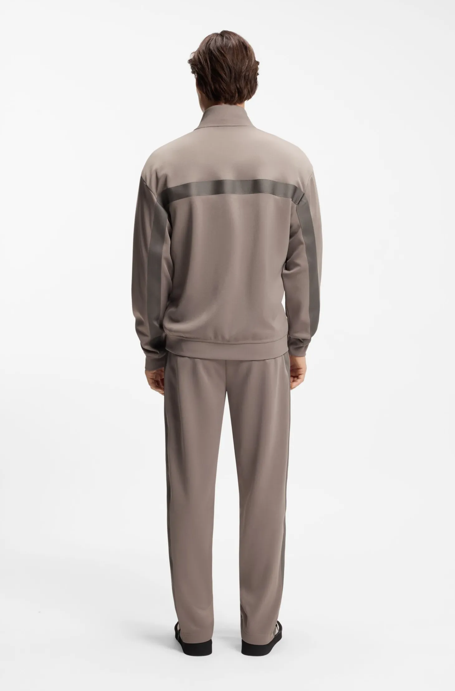 Relaxed-Fit Sweatjacke mit Reißverschluss und Chevron-Tape