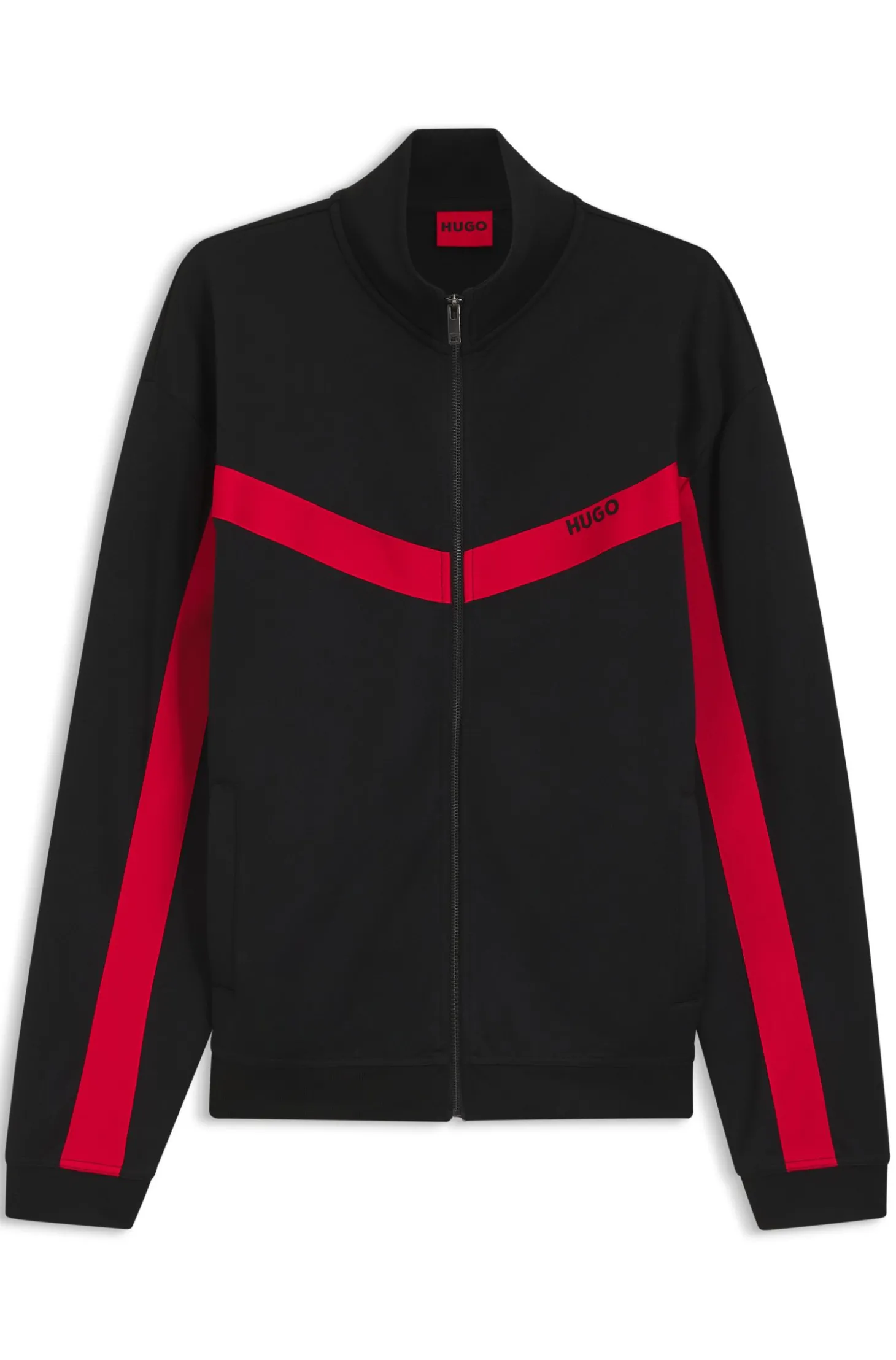 Relaxed-Fit Sweatjacke mit Reißverschluss und Chevron-Tape