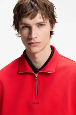 Relaxed-Fit Sweatshirt aus Baumwolle mit Troyerkragen