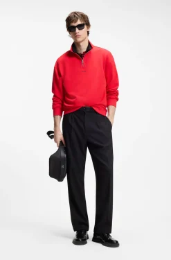 Relaxed-Fit Sweatshirt aus Baumwolle mit Troyerkragen