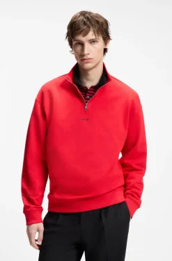 Relaxed-Fit Sweatshirt aus Baumwolle mit Troyerkragen