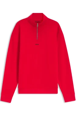 Relaxed-Fit Sweatshirt aus Baumwolle mit Troyerkragen