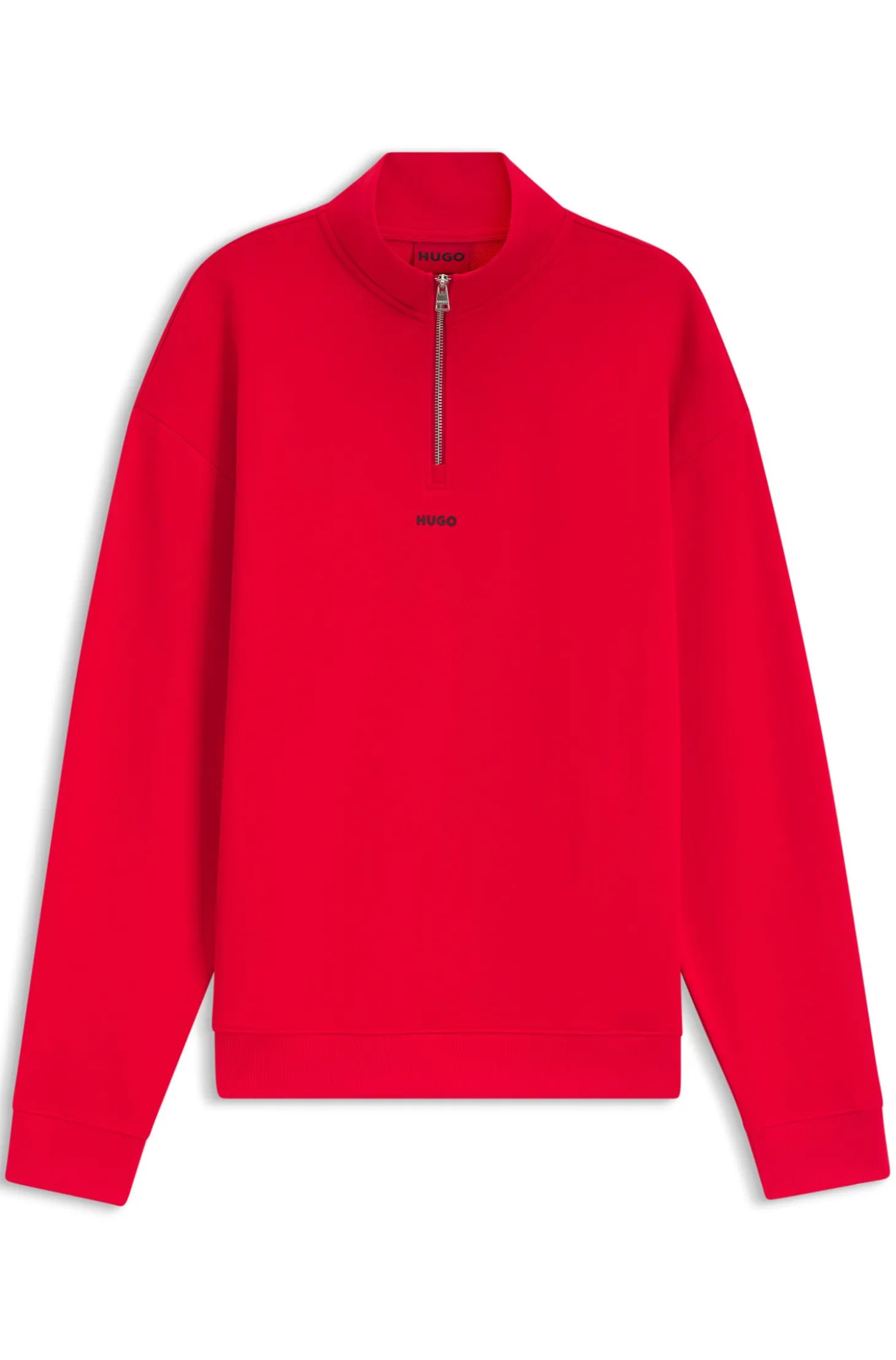 Relaxed-Fit Sweatshirt aus Baumwolle mit Troyerkragen