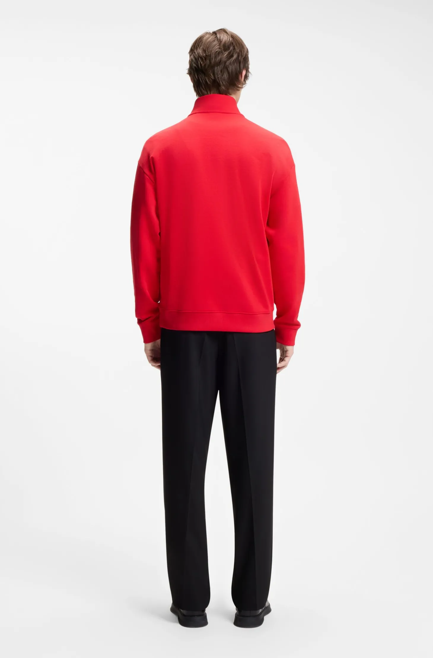 Relaxed-Fit Sweatshirt aus Baumwolle mit Troyerkragen