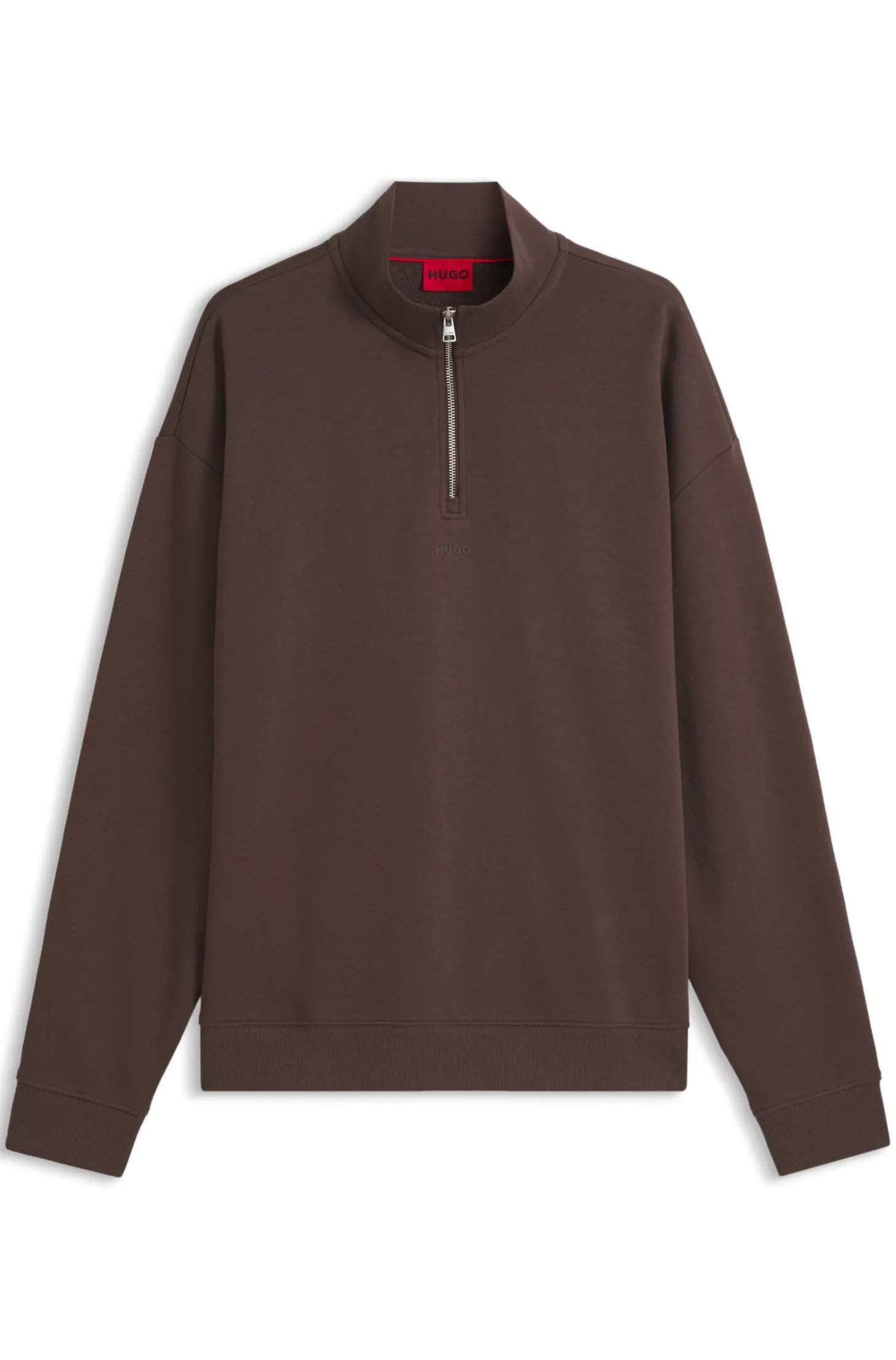Relaxed-Fit Sweatshirt aus Baumwolle mit Troyerkragen