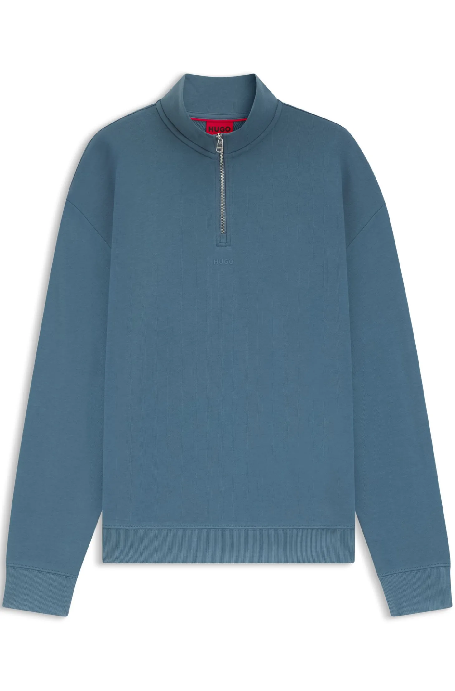 Relaxed-Fit Sweatshirt aus Baumwolle mit Troyerkragen