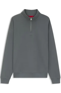Relaxed-Fit Sweatshirt aus Baumwolle mit Troyerkragen