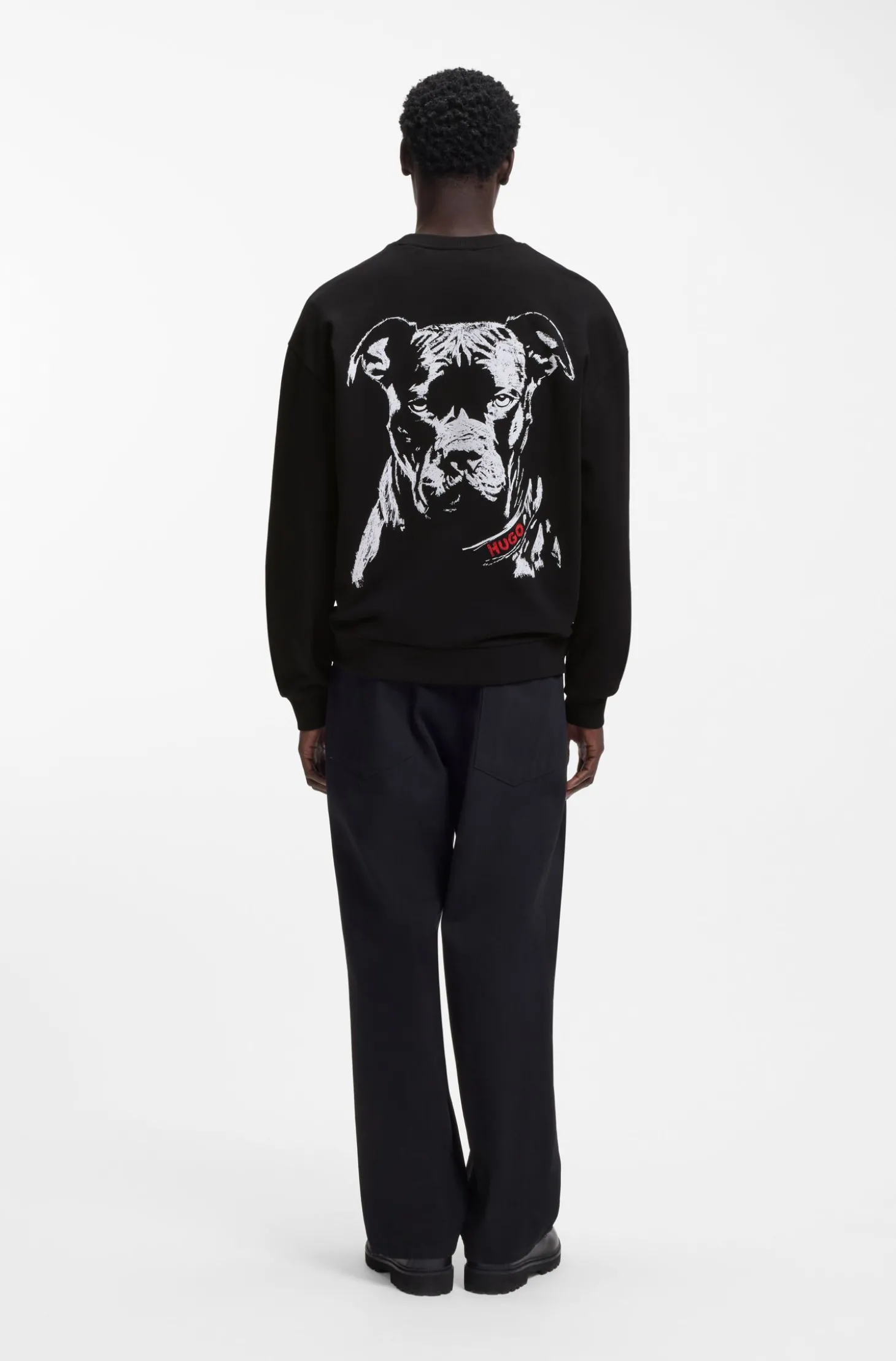 Relaxed-Fit Sweatshirt aus Baumwoll-Terry mit Hunde-Artwork
