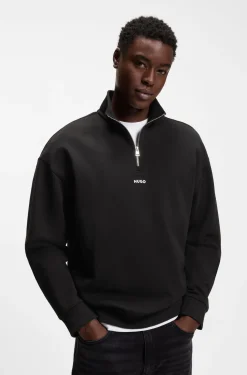 Relaxed-Fit Sweatshirt aus Baumwolle mit Troyerkragen