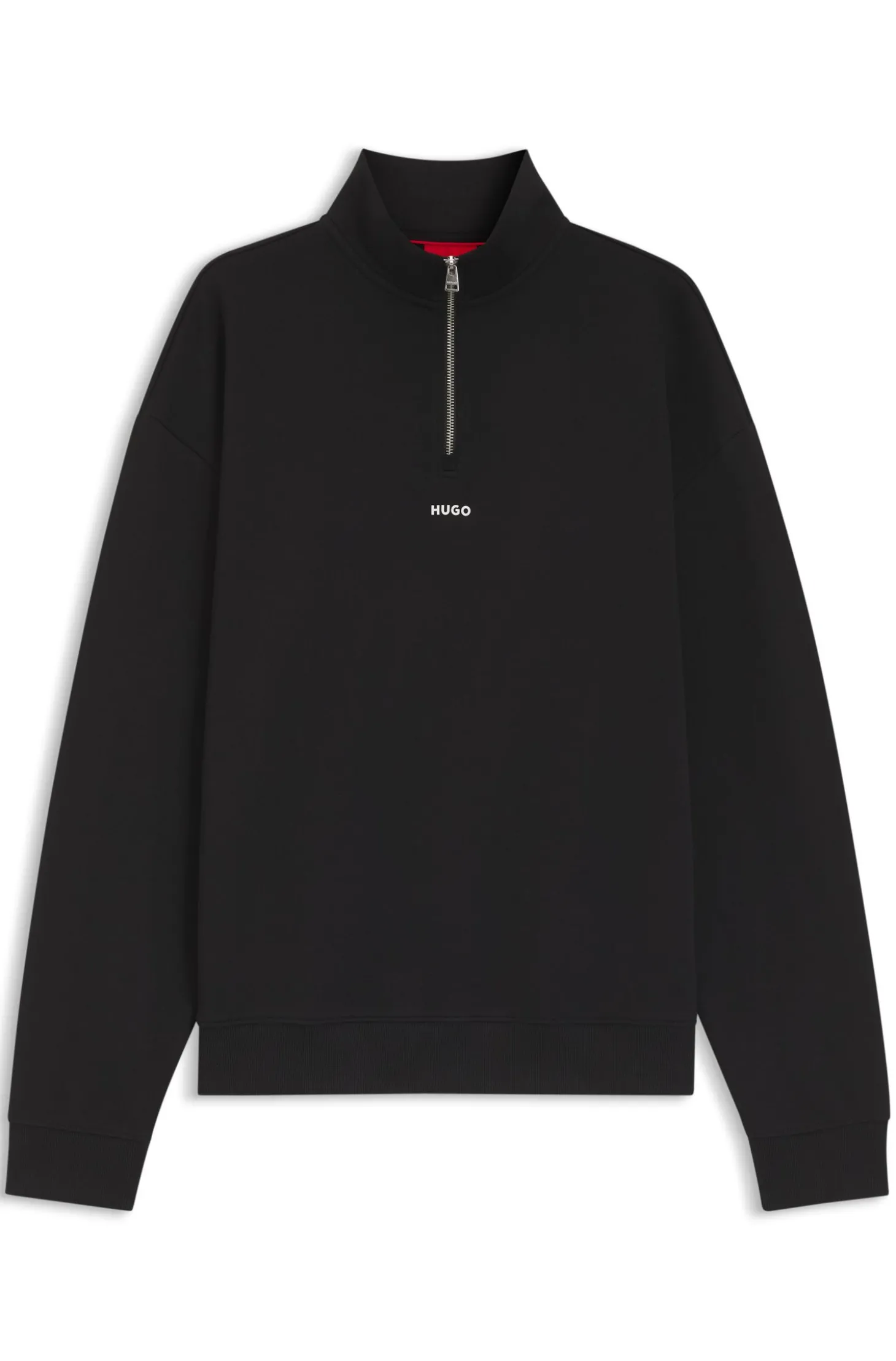 Relaxed-Fit Sweatshirt aus Baumwolle mit Troyerkragen