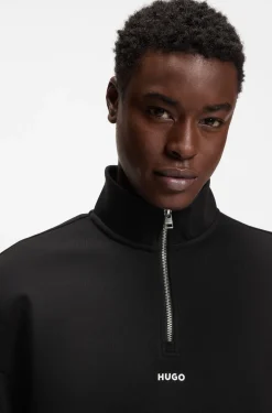 Relaxed-Fit Sweatshirt aus Baumwolle mit Troyerkragen