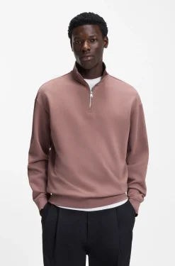 Relaxed-Fit Sweatshirt aus Baumwolle mit Troyerkragen
