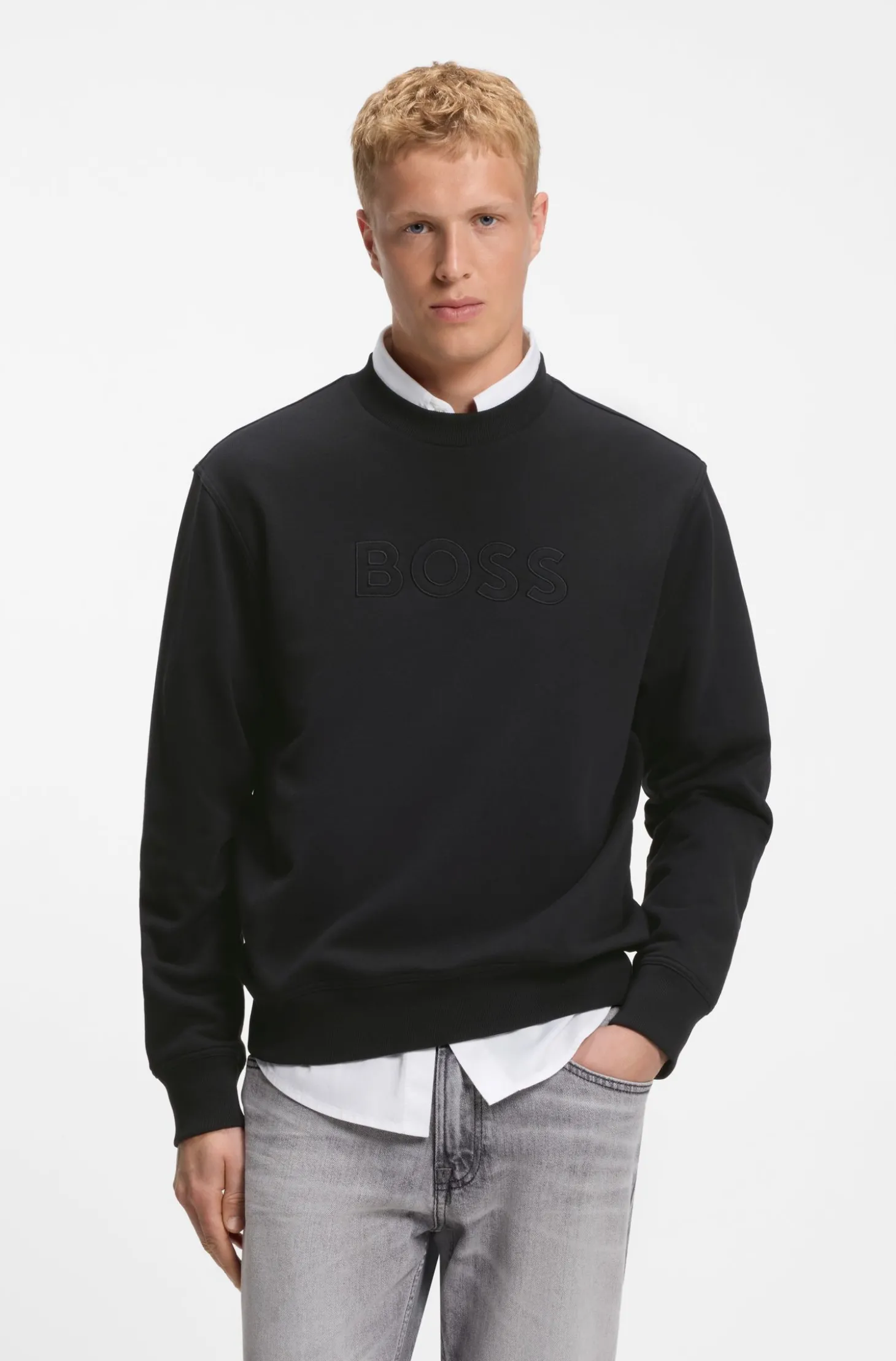 Relaxed-Fit Sweatshirt aus Baumwoll-Terry mit Logo-Stickerei